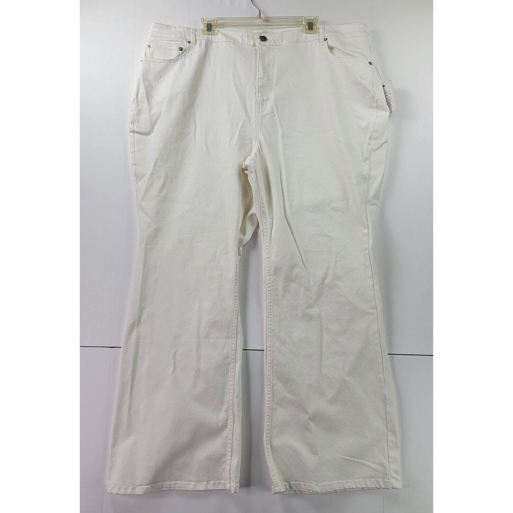 Eloquii Jeans Women's 24 Denim White Pants Pockets Boot Flare Leg